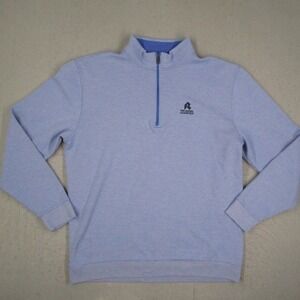 Straight Down Riviera Country Club Quarter Zip Pullover Mens XL Blue Pima